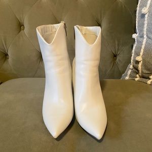 White mark fisher chunky heel booties. Worn one time excellent condition.